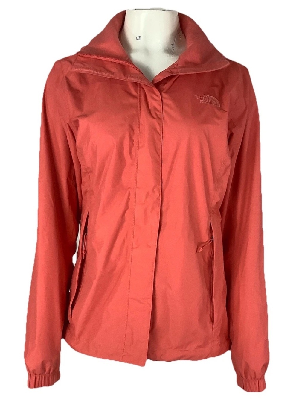 The North Face Womens Sz M Softshell Dryvent Rain Jacket In Peachy Pink Nylon